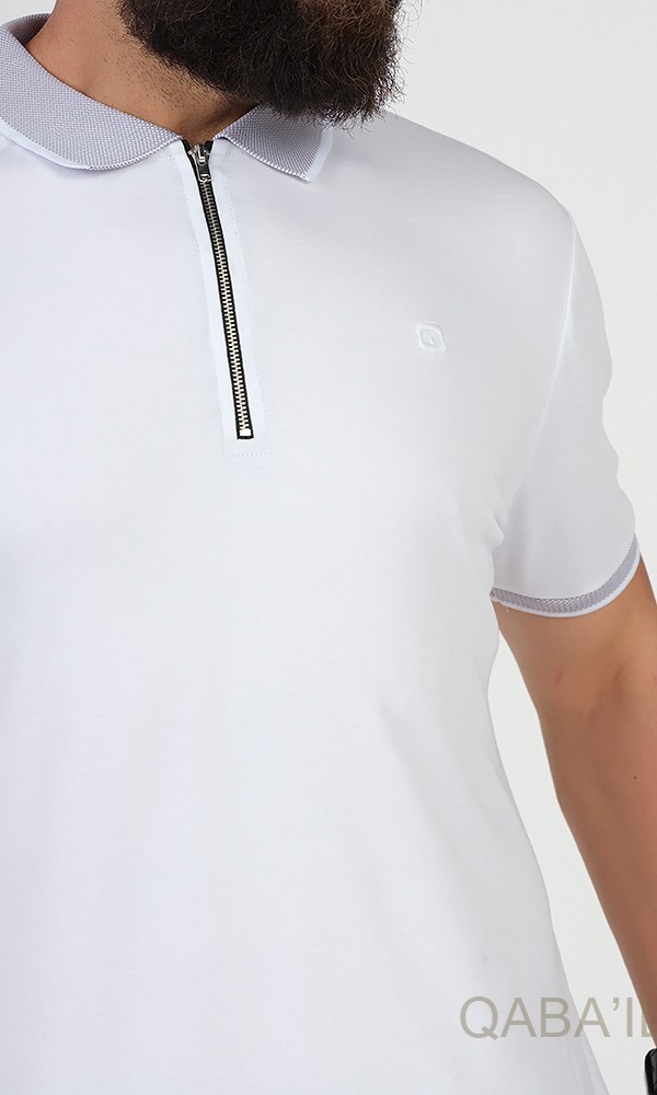 POLO ZIP UP Blanc