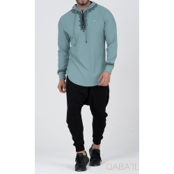 SWEAT ETNIZ RELIEF VERT AMANDE