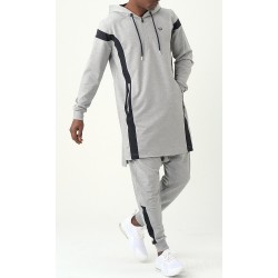 ENSEMBLE QAMIS COURT VELOCE  GRIS/BLEU NUIT