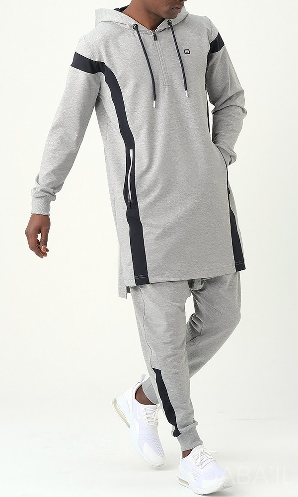 ENSEMBLE QAMIS COURT VELOCE  GRIS/BLEU NUIT