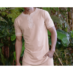 T-SHIRT ETNIZ MA S23 BEIGE/BLANC