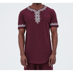 T-SHIRT ETNIZ MA S23 BORDEAUX/BLANC