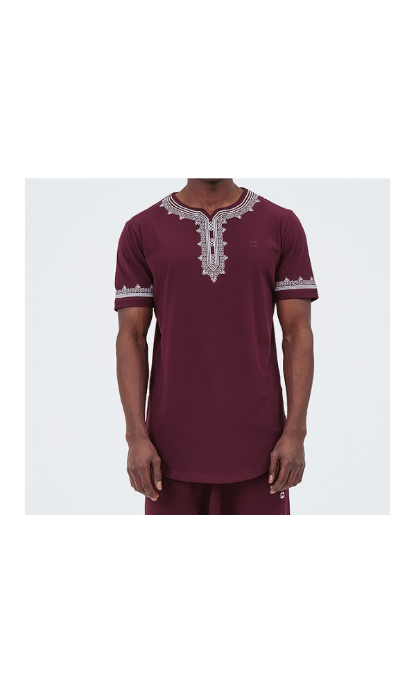 T-SHIRT ETNIZ MA S23 BORDEAUX/BLANC