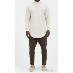 PULL COL MONTANT BEIGE