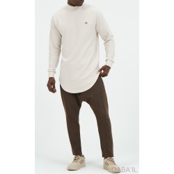 PULL COL MONTANT BEIGE