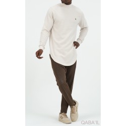 PULL COL MONTANT BEIGE