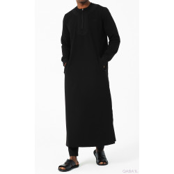 QAMIS LONG AMWAJ NOIR