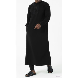 QAMIS LONG AMWAJ NOIR