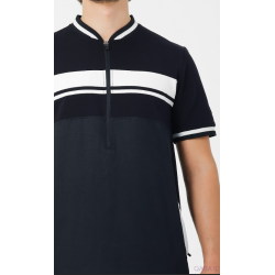 QAMIS LONG NAVY R24 BLEU NUIT/BLANC