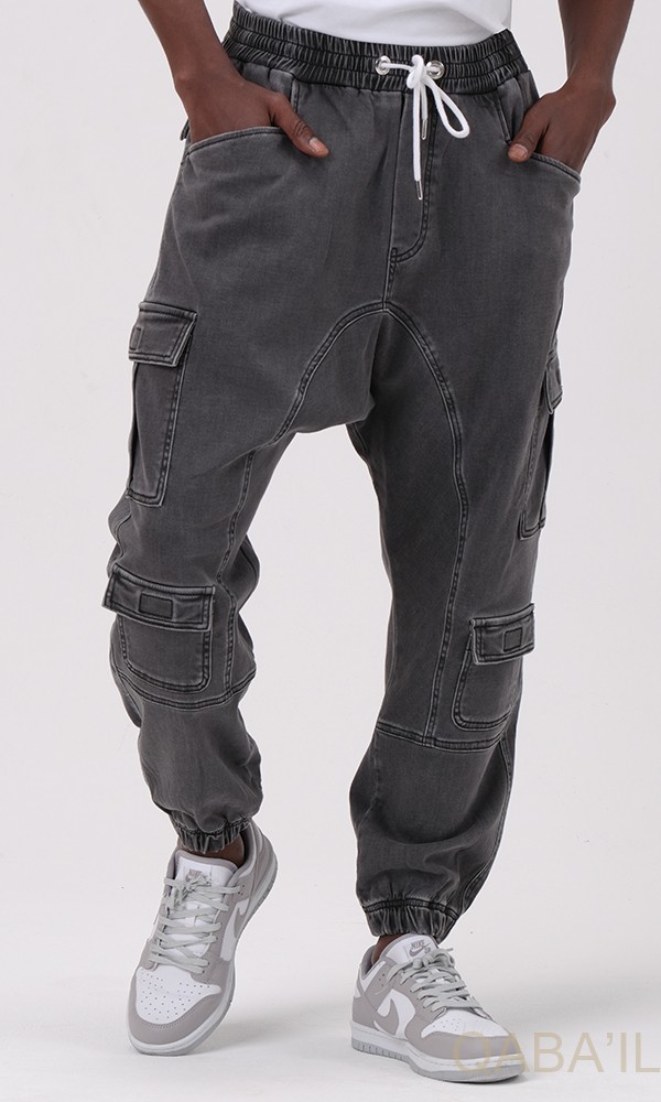 SAROUEL JEAN CARGO STRETCH Gris