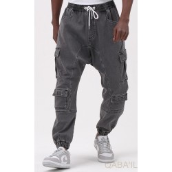 SAROUEL JEAN CARGO STRETCH Gris