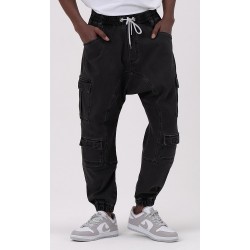 SAROUEL JEAN CARGO STRETCH Noir