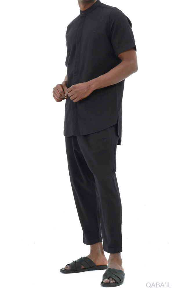 SAROUEL COTON CLASSIK (EFFET LIN) NOIR