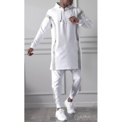 ENSEMBLE QAMIS COURT VELOCE  BLANC/GRIS