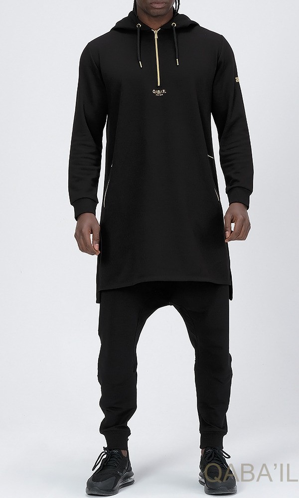 Qamis Court BASIC HOODY GS  Noir/Or