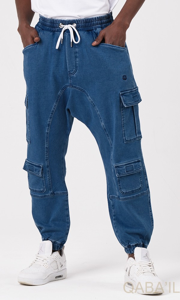 SAROUEL JEAN CARGO STRETCH Bleu nuit