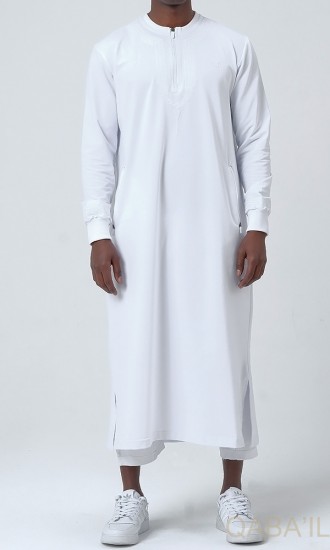 Qamis Long SHAM Brode Blanc