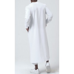 Qamis Long SHAM Brode Blanc
