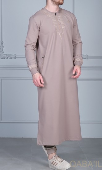 Qamis Long SHAM Brode Taupe
