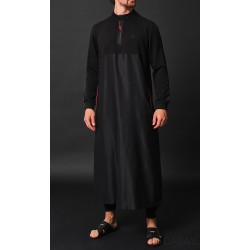 Qamis Long SUBTIL Noir/Rouge