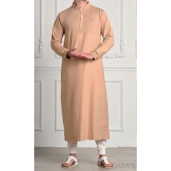 Qamis Long SUBTIL Beige/Blanc