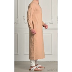 Qamis Long SUBTIL Beige/Blanc