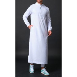 Qamis Long SUBTIL Blanc / Vert