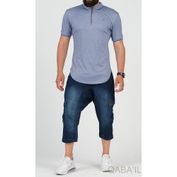 POLO ZIP UP Bleu