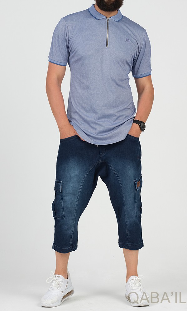 POLO ZIP UP Bleu
