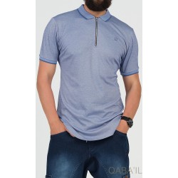 POLO ZIP UP Bleu